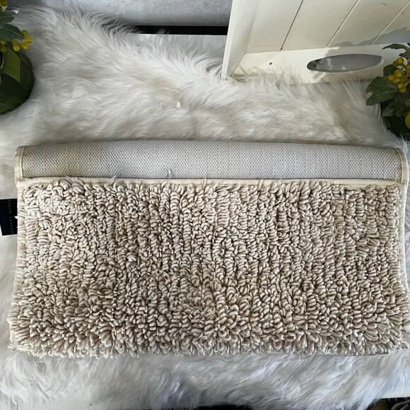 Ralph Lauren Vintage Spun Cotton Loop X-Large Plush Woven Tub Bathmat Cream Nude - Picture 7 of 15
